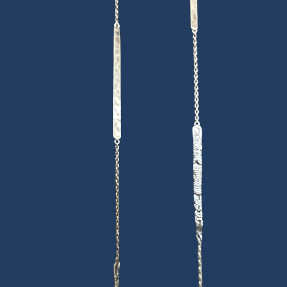 Vintage Silpada "Fine Lines" Necklace.925 Engraved and Hammered Silver N3020 - Picture 3 of 9